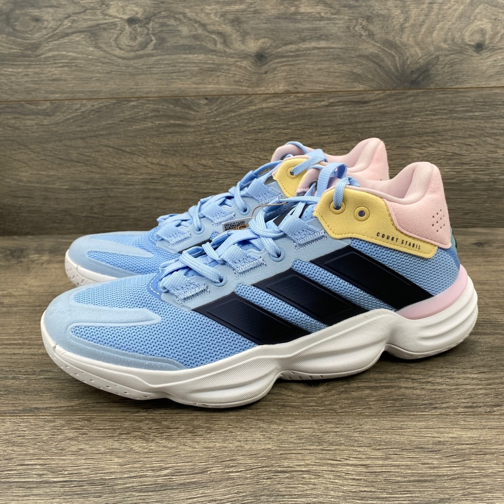 Adidas Courtstabil W Indoor Sports Shoes Women Size 8 Blue JQ1183 Pastel Mesh